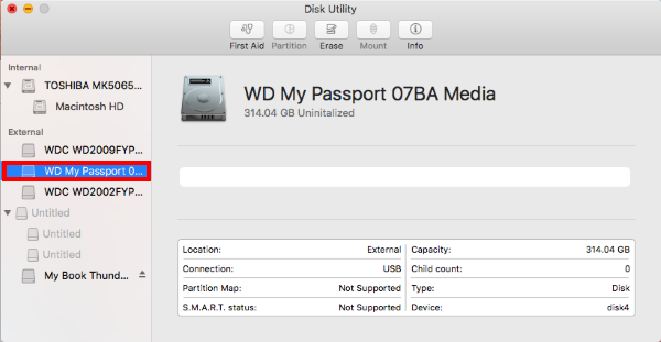 Wd my passport ultra not recognized